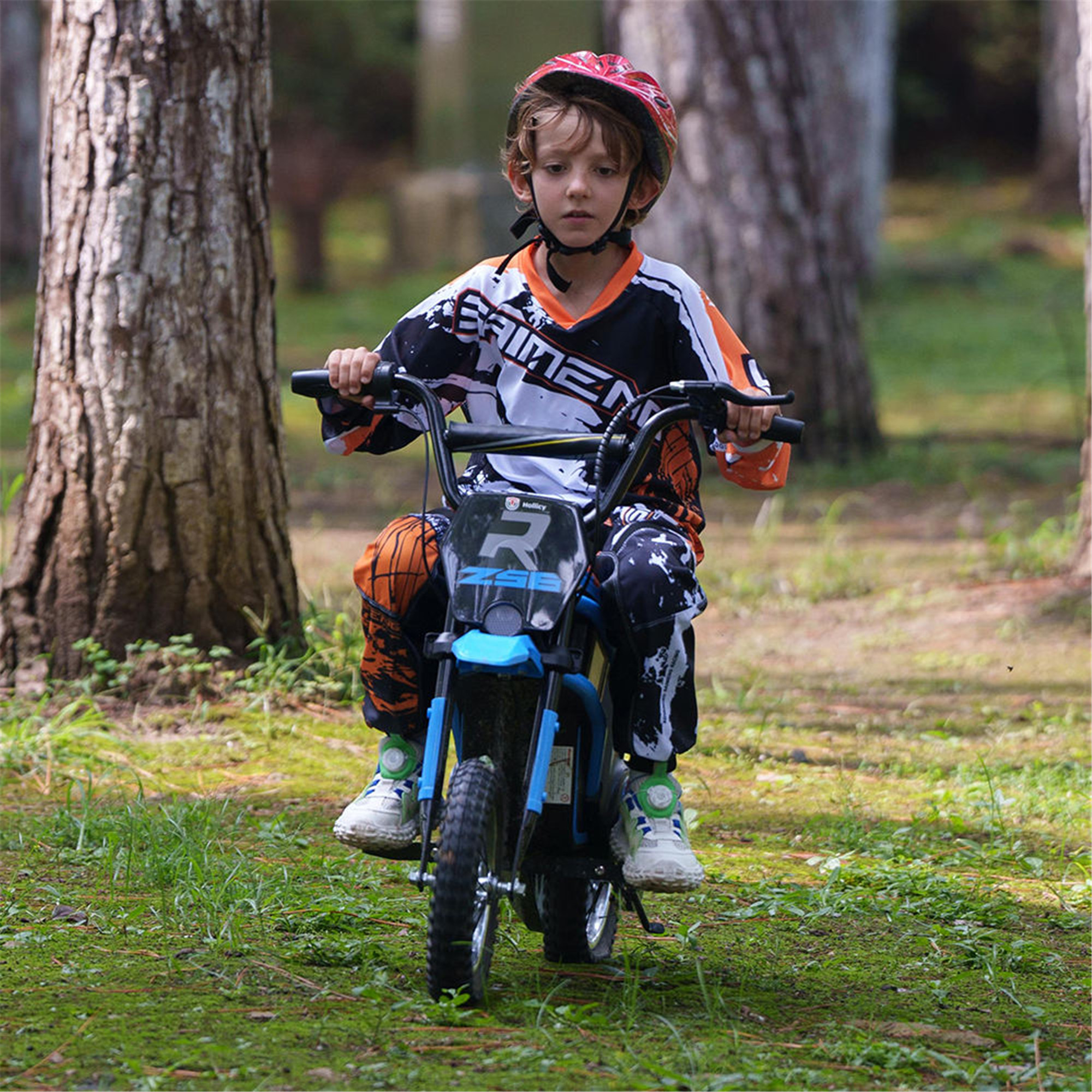 Dirt Bike Scrambler 24V Electric Ride On Motorbike Green - Image 5